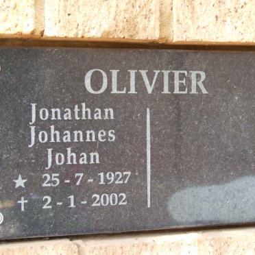OLIVIER Jonathan Johannes Johan 1927-2002