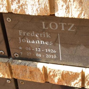 LOTZ Frederik Johannes 1926-2010