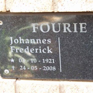 FOURIE Johannes Frederick 1921-2008