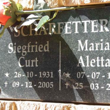 SCHARFETTER Siegfried Curt 1931-2005 &amp; Maria Aletta 1937-2006
