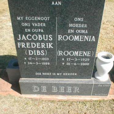 BEER Jacobus Frederik, de 1923-1989 &amp; Roomenia 1929-2000