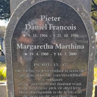 COETZER Pieter Daniel Francois 1904-1986 & Margaretha Marthina 1908-2000