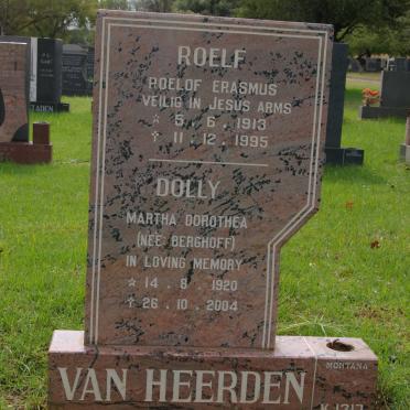 HEERDEN Roelof Erasmus, van 1913-1995 &amp; Martha Dorothea BERGHOFF 1920-2004