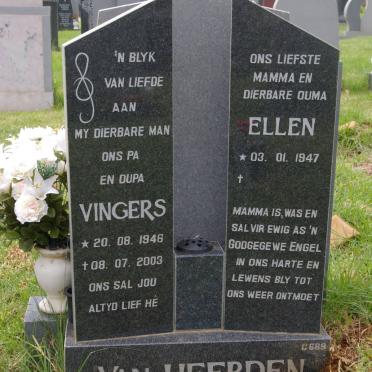 HEERDEN Vingers, van 1946-2003 &amp; Ellen 1947-