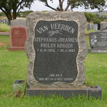 HEERDEN Stephanus Johannes Paulus Kruger, van 1920-1993
