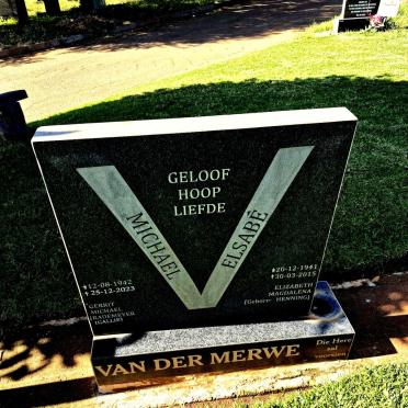 MERWE Gerrit Michael Rademeyer, van der 1942-2023 & Elizabeth Magdalena HENNING 1941-2015