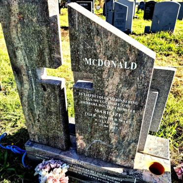 MCDONALD Marilize nee VAN DER WALT 1984-2017