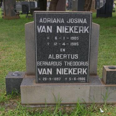 NIEKERK Albertus Bernardus Theodorus, van 1897-1986 &amp; Adriana Josina 1905-1985