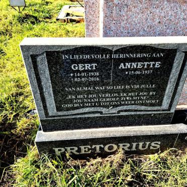 PRETORIUS Gert 1938-2016 & Annette 1937-