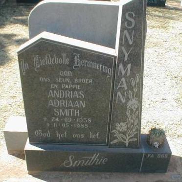 SNYMAN Andrias Adriaan Smith 1938-1985