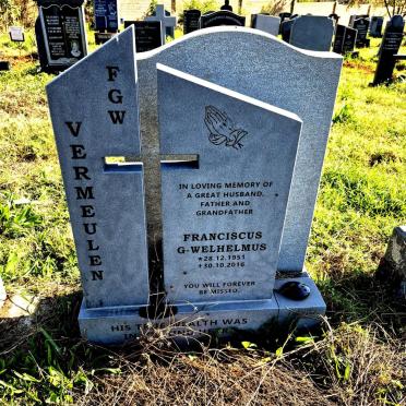 VERMEULEN Franciscus G-Welhelmus 1951-2016