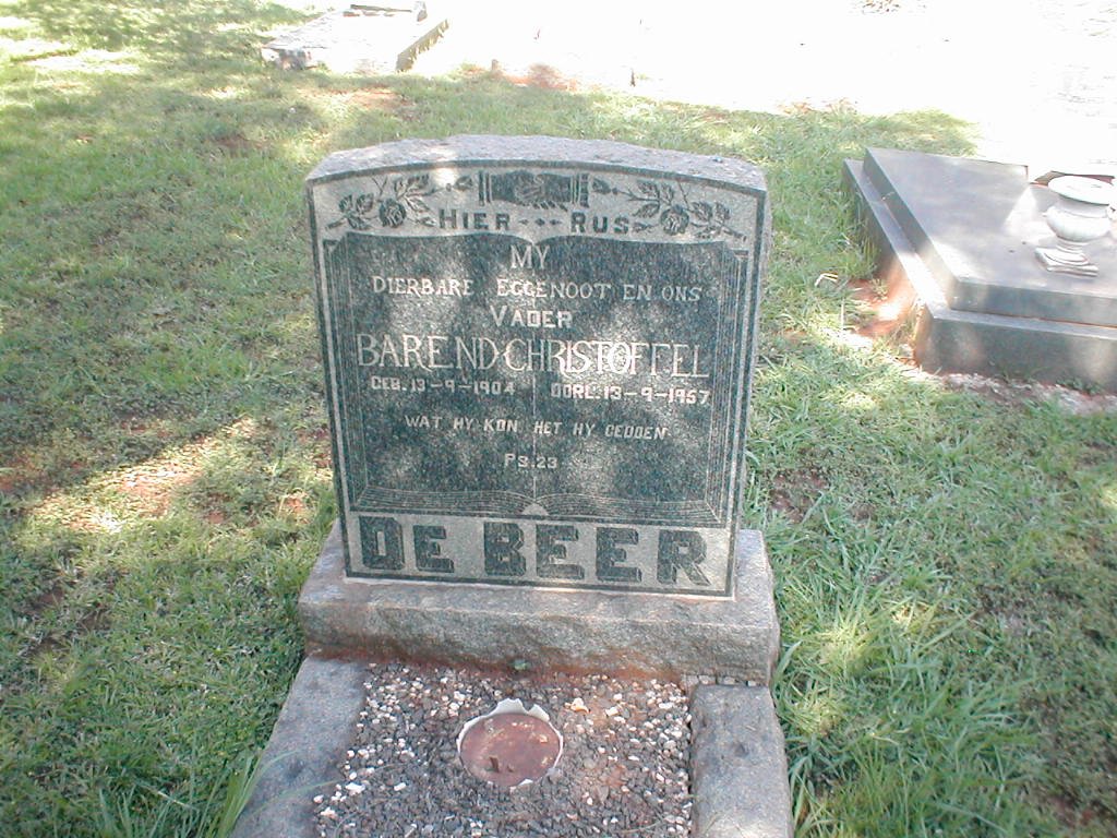 BEER Barend Christoffel, de 1904-1957