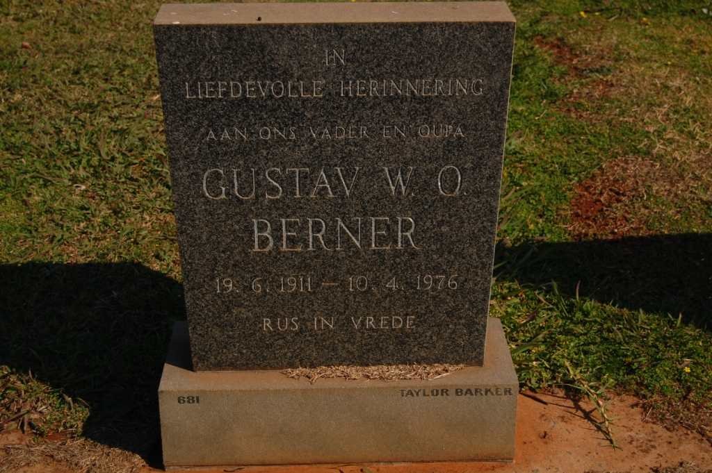 BERNER Gustav W.O. 1911-1976