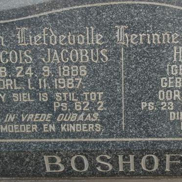 BOSHOFF Francois Jacobus 1886-1967 &amp; Hermina VISSER 1891-1981