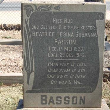 BASSON Beatrice Gesina Susanna 1923-1943