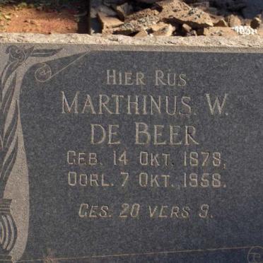 BEER Marthinus W., de 1878-1958
