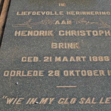 BRINK Hendrik Christoph 1888-1934