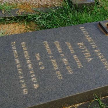 BOTHA Elizabeth Barendina nee BESTER 1939-1972
