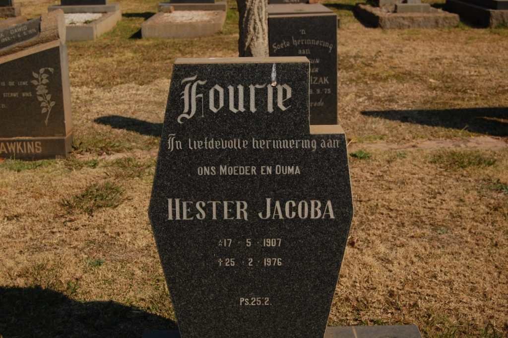 FOURIE Hester Jacoba 1907-1976