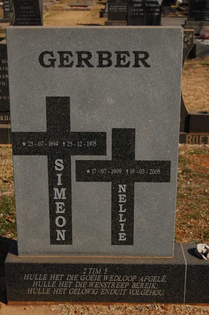 GERBER Simoen 1894-1975 &amp; Nellie 1909-2005