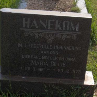 HANEKOM Maria Cillie 1921-1973