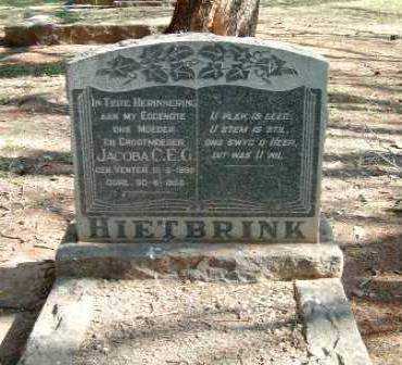 HIETBRINK Jacoba C.E.G. nee VENTER ??-??