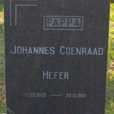 HEFER Johannes Coenraad 1909-1986