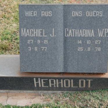HERHOLDT Machiel J. 1921-1977 &amp; Catharina W.P. 1927-1978