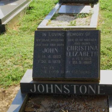 JOHNSTONE John 1923-1979 &amp; Christina Elizabeth 1918-1985