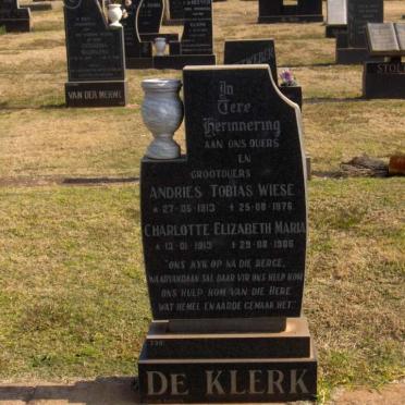 KLERK Andries Tobias Wiese, de 1913-1976 &amp; Charlotte Elizabeth Maria 1913-1986