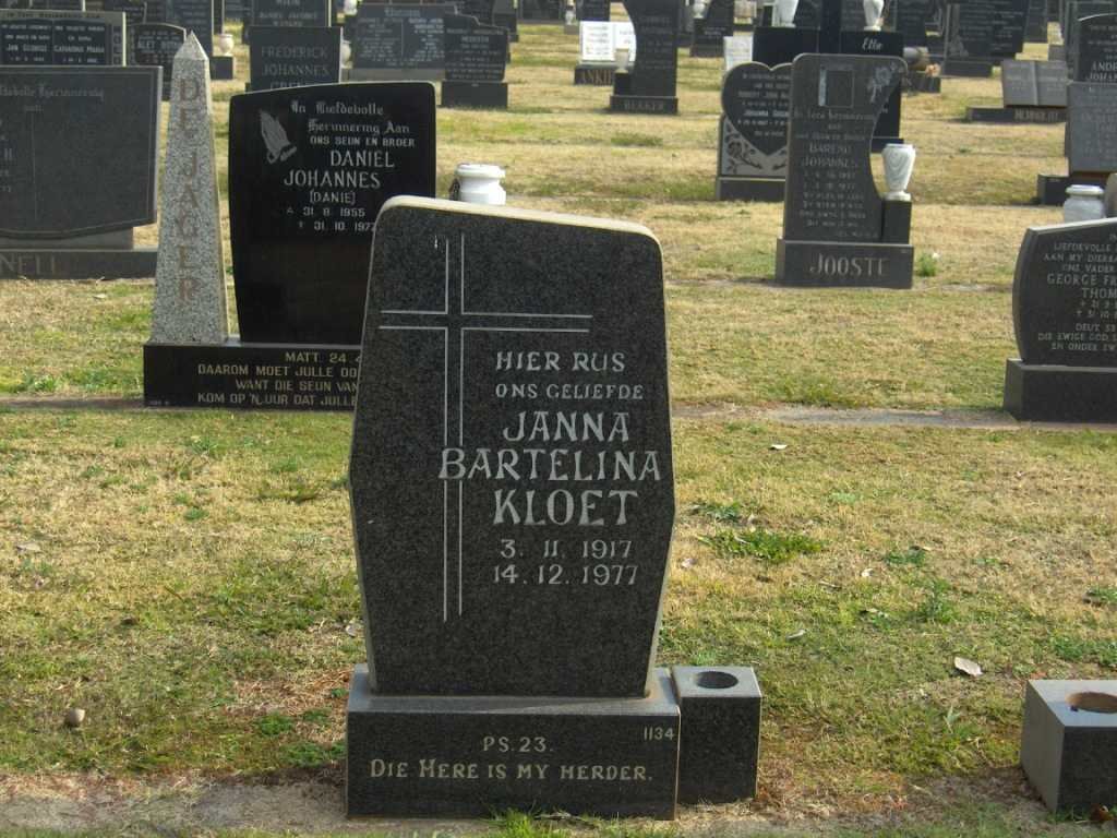 KLOET Janna Bartelina 1917-1977
