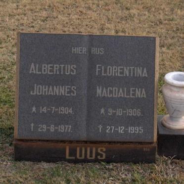 LUUS Albertus Johannes 1904-1977 &amp; Florentina Magdalena 1906-1995
