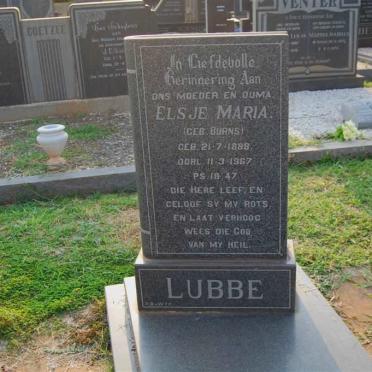 LUBBE Elsje Maria nee BURNS 1888-1967