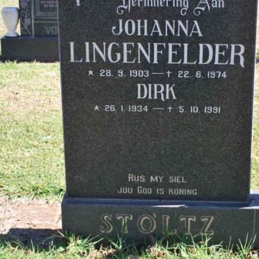 LINGENFELDER Johanna 1903-1974 :: STOLTZ Dirk 1934-1991