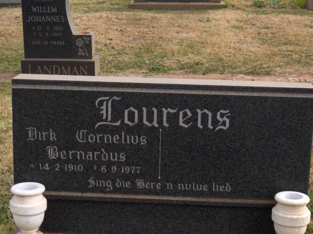 LOURENS Dirk Cornelius Bernardus 1910-1977