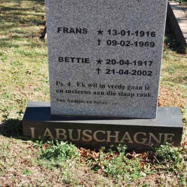 LABUSCHAGNE Frans 1916-1969 &amp; Bettie 1917-2002 :: LABUSCHAGNE E.A. 1917-2002 