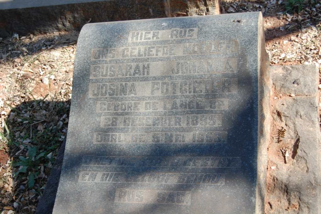 POTGIETER Susarah Johanna Josina nee DE LANGE 1895-1956