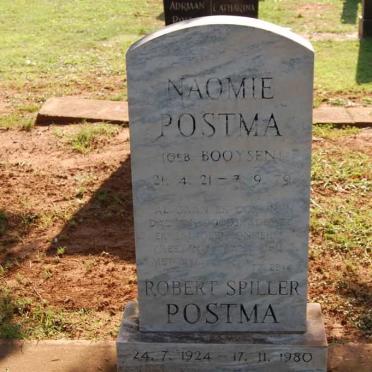 POSTMA  Robert Spiller 1924-1980 &amp; Naomie BOOYSEN 1921-1979
