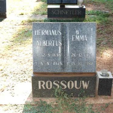 ROSSOUW Hermanus Albertus 1898-1978 &amp; Emma 1914-1980