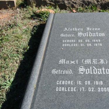 SOLDATOS M.E.J. 1918-2005 :: SOLDATOS Alethea Irene 1948-1978