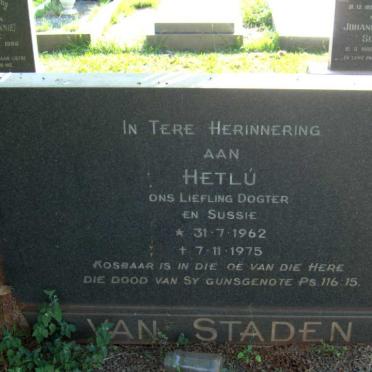 STADEN Hetlu, van 1962-1975