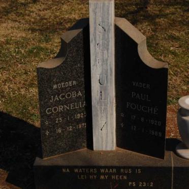 SCHULTZ Paul Fouche 1920-1989 &amp; Jacoba Cornelia 1923-1975