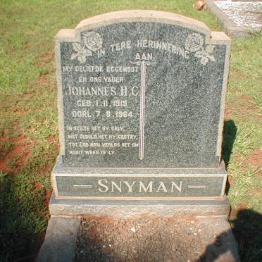SNYMAN Johannes H.C. 1919-1964