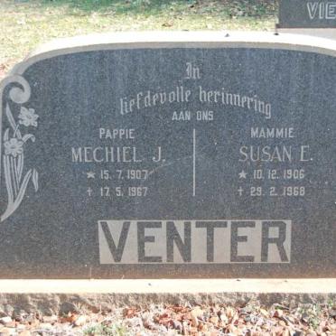VENTER Mechiel J. 1907-1967 &amp; Susan E. 1906-1968
