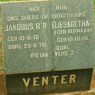 VENTER Jakobus B.R. 1912-1975 &amp; Eliesabetha VERMAAK 1919-
