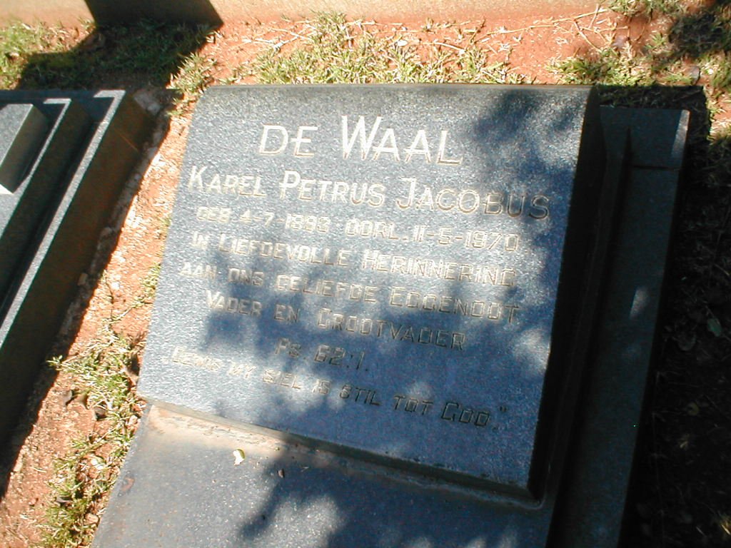 WAAL Karel Petrus Jacobus, de 1893-1970
