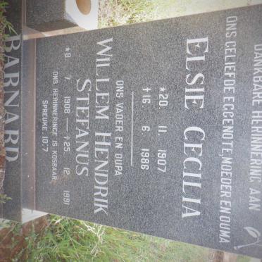 BARNARD Willem Hendrik Stefanus 1908-1991 &amp; Elsie Cecilia 1907-1986