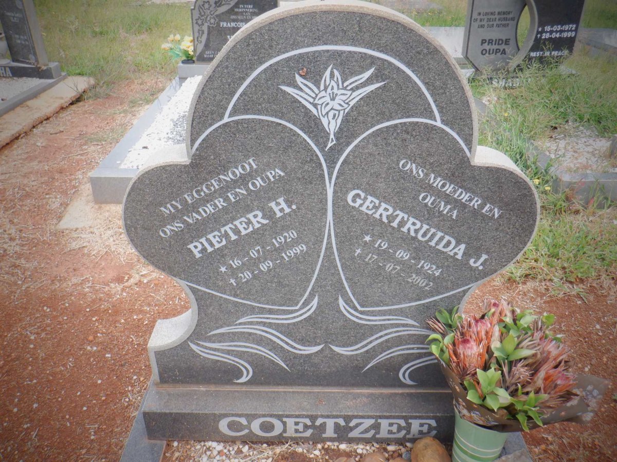 COETZEE Pieter H. 1920-1999 &amp; Gertruida J. 1924-2002