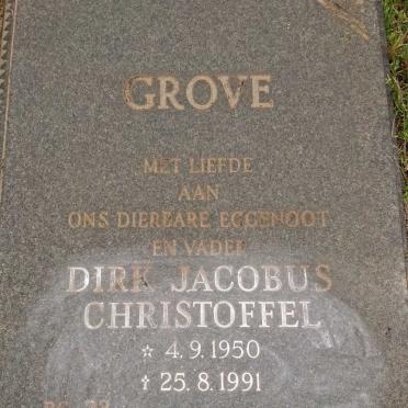 GROVE Dirk Jacobus Christoffel 1950-1991