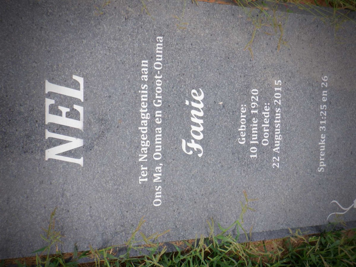 NEL Fanie 1920-2015